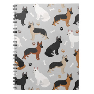 German Shepherd Bones and Paws Notebook