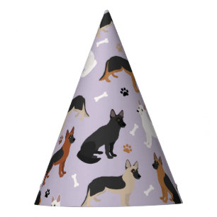 German Shepherd Bones and Paws Party Hat