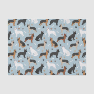 German Shepherd Bones and Paws Tissue Paper