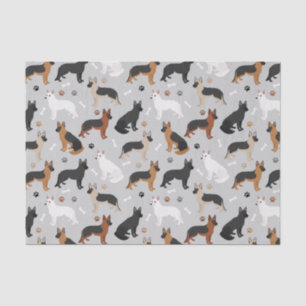 German Shepherd Bones and Paws Tissue Paper