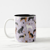 German Shepherd Bones and Paws Two-Tone Coffee Mug