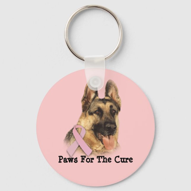 German Shepherd Breast Cancer Keychain (Front)