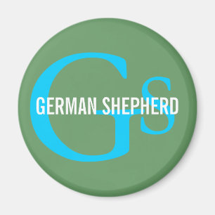 German Shepherd Breed Monogram Design Magnet