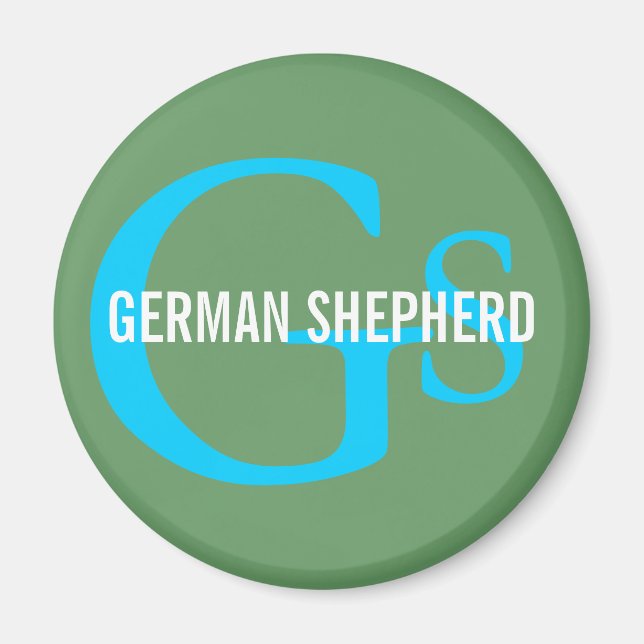 German Shepherd Breed Monogram Design Magnet (Front)