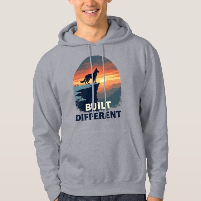 German Shepherd Built Different Graphic Hoodie (Front)
