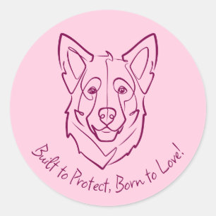 German Shepherd, Built to Protect, Born to Love! Classic Round Sticker