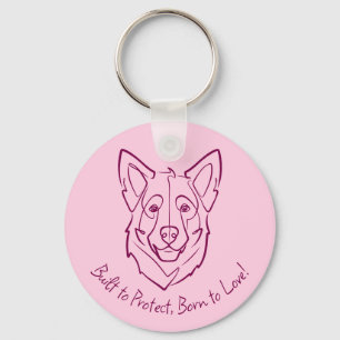 German Shepherd, Built to Protect, Born to Love! Key Ring