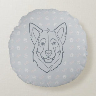 German Shepherd, Built to Protect, Born to Love! Round Cushion