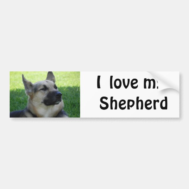 German Shepherd Bumper Sticker (Front)