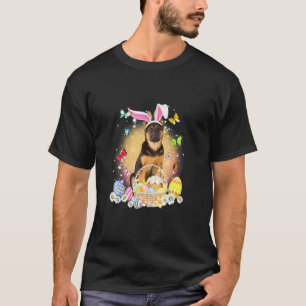 German Shepherd Bunny Dog With Easter Eggs Basket T-Shirt