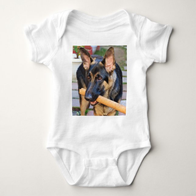 German Shepherd by Shirley Taylor Baby Bodysuit (Front)