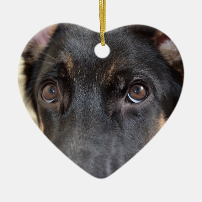 German Shepherd by Shirley Taylor Ceramic Tree Decoration (Front)