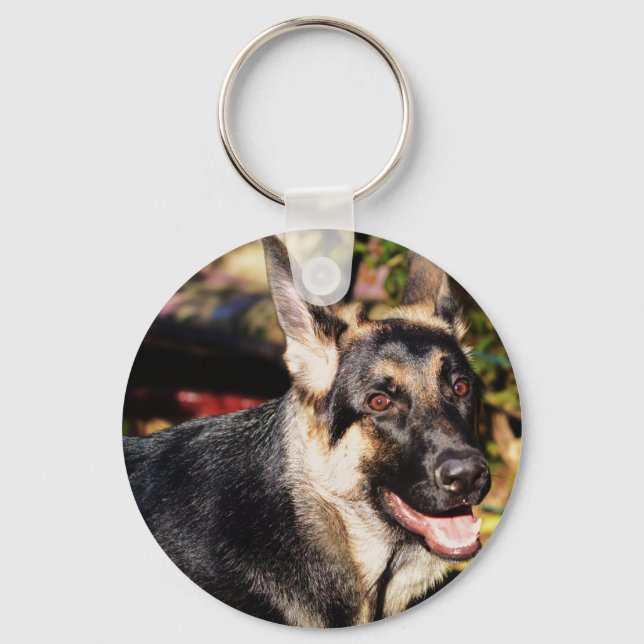 German Shepherd by Shirley Taylor Key Ring (Front)