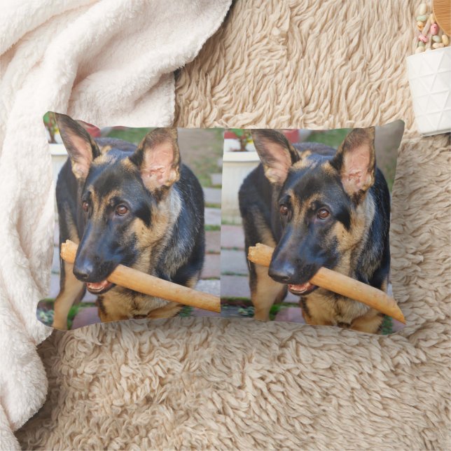 German Shepherd by Shirley Taylor Lumbar Cushion (Blanket)