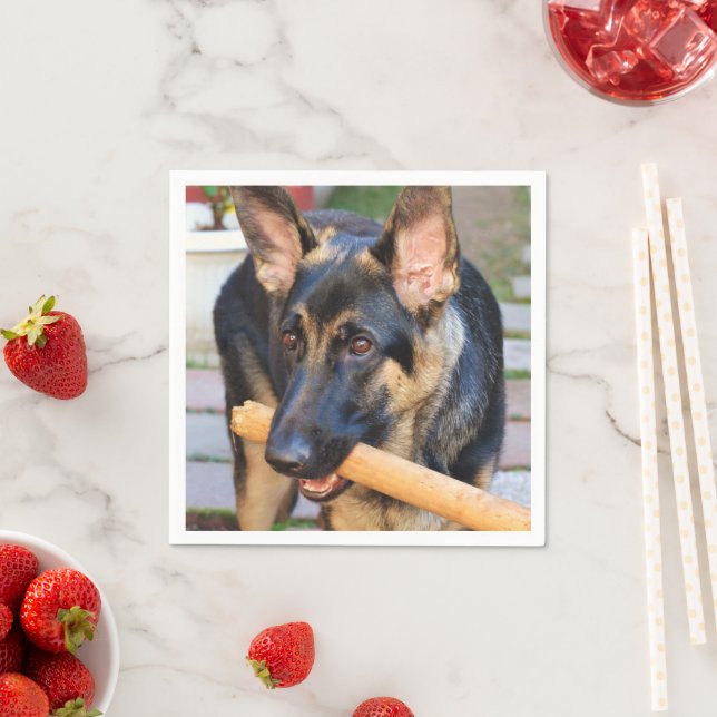 German Shepherd by Shirley Taylor Napkin (Insitu)