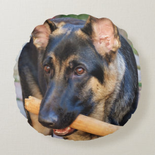 German Shepherd by Shirley Taylor Round Cushion