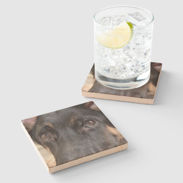 German Shepherd by Shirley Taylor Stone Coaster (Side)