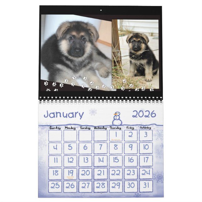 German Shepherd Calendar (Jan 2026)