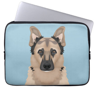 german shepherd cartoon laptop sleeve