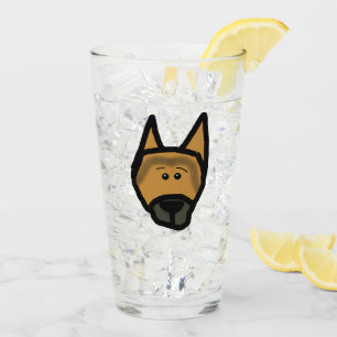 German Shepherd Cartoon Peeking Glass