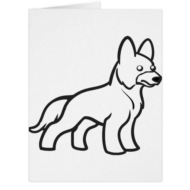 german shepherd cartoon white (Front)