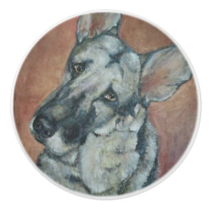 German Shepherd Ceramic Knob