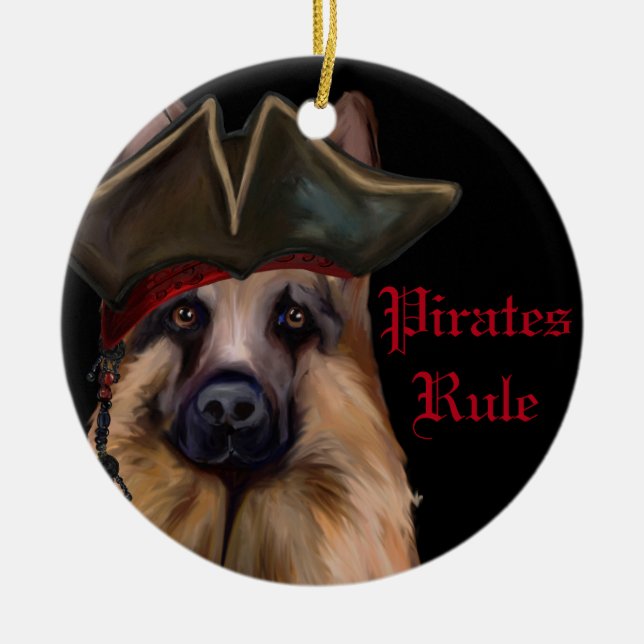 GERMAN SHEPHERD CERAMIC ORNAMENT (Front)