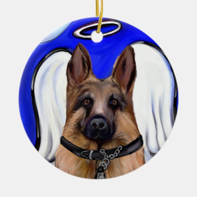 German Shepherd Ceramic Ornament (Front)