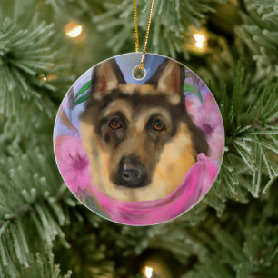 GERMAN SHEPHERD    CERAMIC ORNAMENT