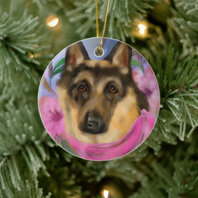 GERMAN SHEPHERD    CERAMIC ORNAMENT (Tree)