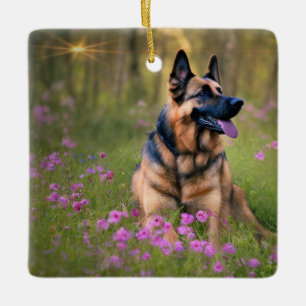 German Shepherd Ceramic Ornament