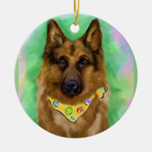 GERMAN SHEPHERD   CERAMIC ORNAMENT