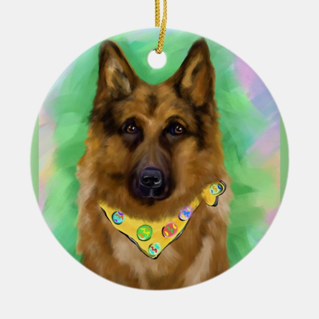 GERMAN SHEPHERD   CERAMIC ORNAMENT (Front)