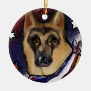 GERMAN SHEPHERD CERAMIC ORNAMENT