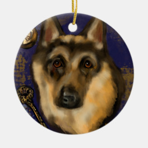 GERMAN SHEPHERD CERAMIC ORNAMENT