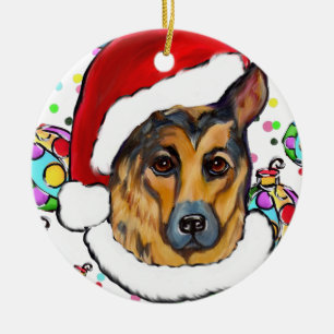 GERMAN SHEPHERD CERAMIC ORNAMENT
