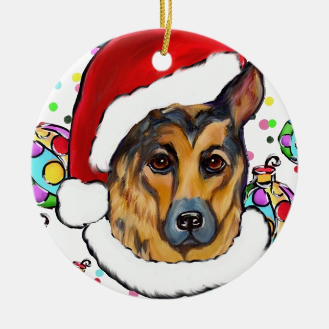 GERMAN SHEPHERD CERAMIC ORNAMENT (Front)