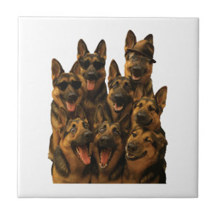 German Shepherd Ceramic Tile
