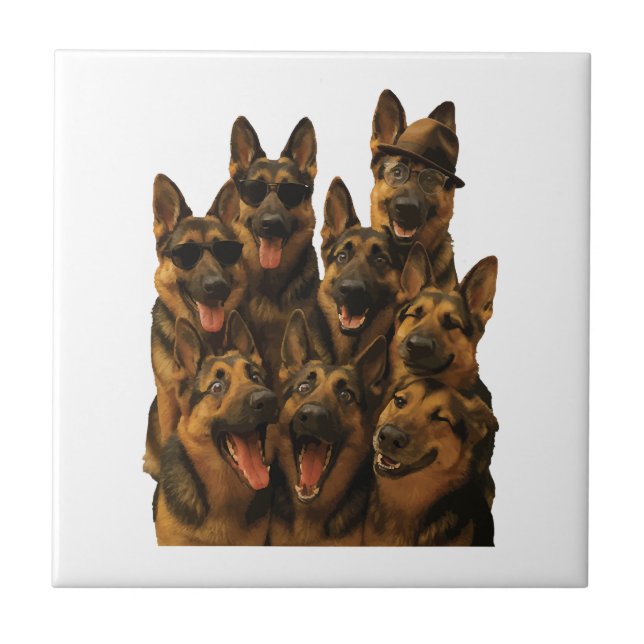 German Shepherd Ceramic Tile (Front)