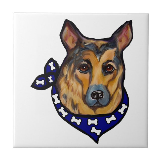 GERMAN SHEPHERD CERAMIC TILE (Front)