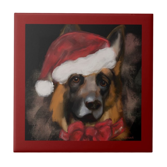 German Shepherd  Ceramic Tile (Front)