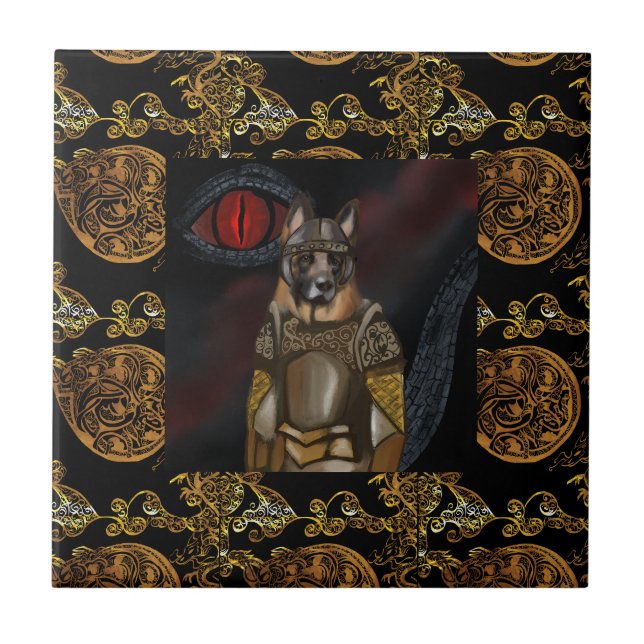 German Shepherd            Ceramic Tile (Front)