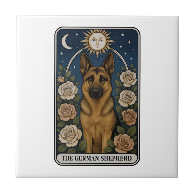 German Shepherd Ceramic Tile (Front)