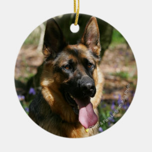 German Shepherd Ceramic Tree Decoration