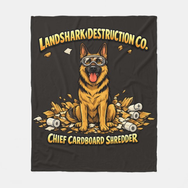 German Shepherd Certified Home Decorator Design Fleece Blanket (Front)