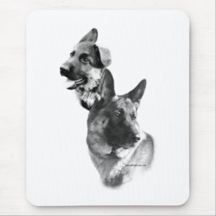 German Shepherd Charcoal 2 Mouse Pad