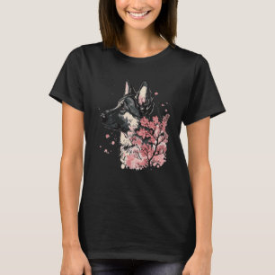 German Shepherd Cherry Blossom Dog Breed Japanese  T-Shirt