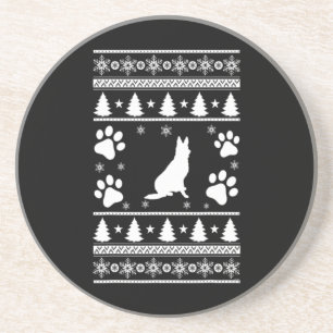 German Shepherd Christmas Coaster