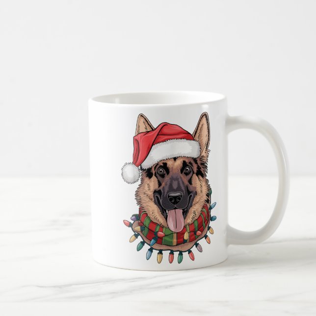 German Shepherd Christmas  Coffee Mug (Right)
