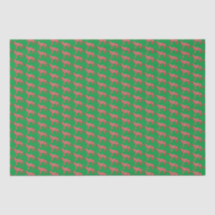 German Shepherd Christmas Dog Cute Silhouette Gree Tissue Paper